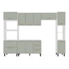 Cozinha Completa Amara 10 Portas 4 Gavetas 40250080 Branco/Verde Oliva - Politorno