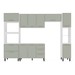 Cozinha Completa Amara 10 Portas 4 Gavetas 40250080 Branco/Verde Oliva - Politorno