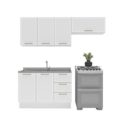 Cozinha Completa Amara 6 Portas 3 Gavetas 40250081 Branco - Politorno