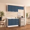 Cozinha Completa Amara 6 Portas 3 Gavetas 40250081 Branco/Azul - Politorno