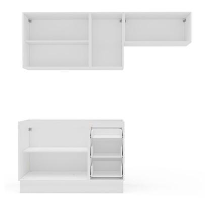 Cozinha Completa Amara 6 Portas 3 Gavetas 40250081 Branco/Azul - Politorno