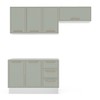 Cozinha Completa Amara 6 Portas 3 Gavetas 40250081 Branco/Verde Oliva - Politorno