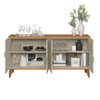 Balcão Buffet évora 4 Portas Jequitiba/Off White Fosco - Linea Brasil