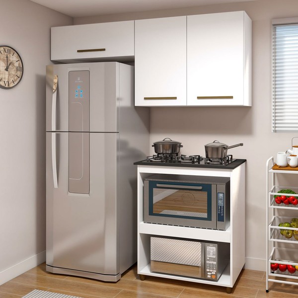 Cozinha Compacta Angra 3 Portas Branco - Kaiki Móveis