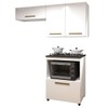 Cozinha Compacta 4 Portas Nature/Off White - Kaiki Móveis