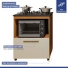 Cozinha Compacta Blumenau 6 Portas 3 Prateleiras Nature/Off White - Kaiki Móveis