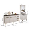 Cozinha Compacta Guarujá 7 Portas 3 Gavetas Nature/Off White - Kaiki Móveis
