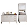 Cozinha Compacta Guarujá 7 Portas 3 Gavetas Nature/Off White - Kaiki Móveis