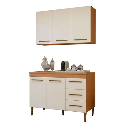 Cozinha Compacta Londrina 5 Portas 3 Gavetas Branco - Kaiki Móveis