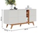 Balcão Buffet Light 3 Portas 1 Prateleira Off White/Matte/Freijó - Pnr Móveis