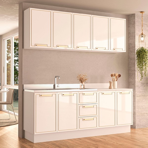 Cozinha Completa Amara 9 Portas 3 Gavetas 40250083 Branco - Politorno