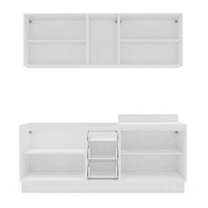 Cozinha Completa Amara 9 Portas 3 Gavetas 40250083 Branco/Azul - Politorno