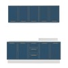 Cozinha Completa Amara 9 Portas 3 Gavetas 40250083 Branco/Azul - Politorno