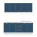 Cozinha Completa Amara 9 Portas 3 Gavetas 40250083 Branco/Azul - Politorno