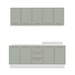 Cozinha Completa Amara 9 Portas 3 Gavetas 40250083 Branco/Verde Oliva - Politorno