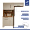 Cozinha Compacta Barueri 5 Portas 1 Gaveta Nature/Off White - Kaiki Móveis