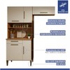 Cozinha Compacta Barueri 5 Portas 1 Gaveta Nature/Off White - Kaiki Móveis