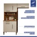 Cozinha Compacta Barueri 5 Portas 1 Gaveta Nature/Off White - Kaiki Móveis