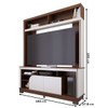 Estante para TV Até 65 Polegadas Silvestre 2 Portas Nogueira Real/Off White Matte - Pnr Móveis