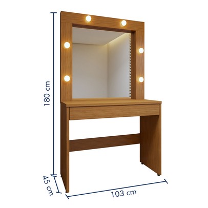 Penteadeira Camarim Requinte 1 Gaveta Naturalle - Mavaular