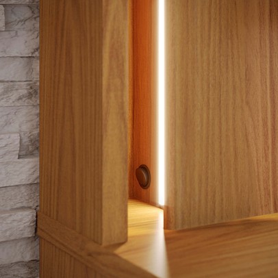 Estante para TV Até 75 Polegadas Malvinas 2 Portas Ripado com Led Freijó - Pnr Móveis