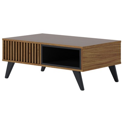 Mesa de Centro Lagos 1 Nicho Noce Milano/Preto Fosco - Pnr Móveis