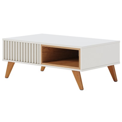 Mesa de Centro Lagos 1 Nicho Off White/Freijó - Pnr Móveis