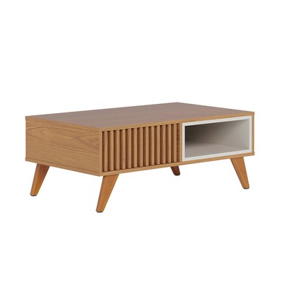 Mesa de Centro Lagos 1 Nicho Freijó/Off White Matte - Pnr Móveis