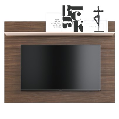 Painel para TV Até 55 Polegadas San Nogueira Real/Off White - Pnr Móveis
