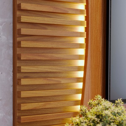 Painel para TV Até 65 Polegadas Mocha 2 Portas Ripado com Led Freijó/Off White Matte - Pnr Móveis