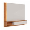 Painel para TV Até 65 Polegadas Mocha 2 Portas Ripado com Led Off White Matte/Freijó - Pnr Móveis