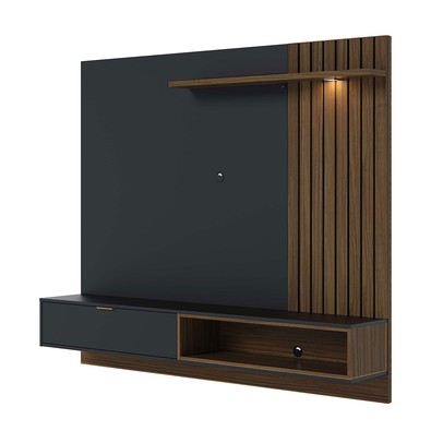 Painel para TV Até 65 Polegadas Brtrand 1 Porta 1 Prateleira Pretofosco/Noce Milano - Pnr Móveis