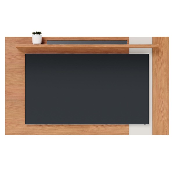 Painel para TV Até 70 Polegadas Córdova 1 Prateleira Freijó/Off White Matte - Pnr Móveis