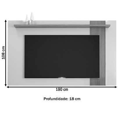 Painel para TV Até 70 Polegadas Córdova 1 Prateleira Off White Matte/Freijó - Pnr Móveis