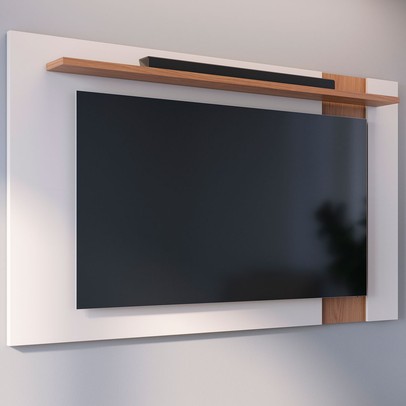 Painel para TV Até 70 Polegadas Córdova 1 Prateleira Off White Matte/Freijó - Pnr Móveis