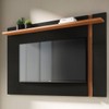 Painel para TV Até 70 Polegadas Córdova 1 Prateleira Preto Fosco/Noce Milano - Pnr Móveis