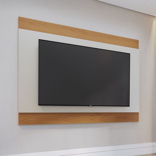 Painel para TV Até 75 Polegadas Amazonas Off White Matte/Freijo - Pnr Móveis
