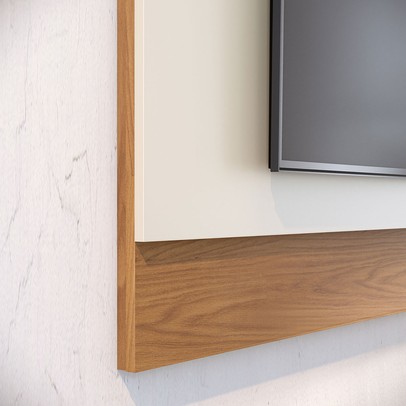 Painel para TV Até 75 Polegadas Amazonas Off White Matte/Freijo - Pnr Móveis
