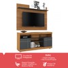 Rack com Painel para TV Até 55 Polegadas Bello 2 Portas Noce Milano/Preto Fosco - Pnr Móveis