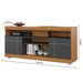 Rack com Painel para TV Até 55 Polegadas Bello 2 Portas Noce Milano/Preto Fosco - Pnr Móveis