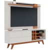 Rack com Painel para TV Até 70 Polegadas Light 2 Portas 3 Prateleiras Off White Matte/Freijó - Pnr Móveis