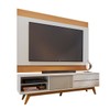 Rack com Painel para TV Até 75 Polegadas Bellaria 1 Porta 2 Gavetas Off White/Freijo - Pnr Móveis