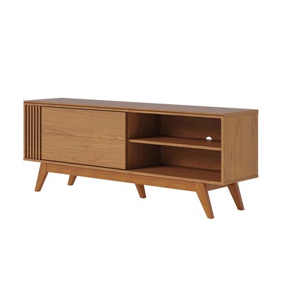 Rack para TV Até 60 Polegadas Gillies 1 Porta Ripado Freijó - Pnr Móveis