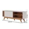 Rack para TV Até 60 Polegadas Gillies 1 Porta Ripado Off White Matte/Freijó - Pnr Móveis
