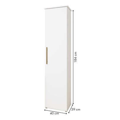 Armário Multiuso Florianópolis 1 Porta 4 Prateleiras Branco - Kaiki Móveis