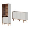 Sala de Estar Completa Boss 7 Portas 4 Prateleiras Off White/Freijó - Pnr Móveis