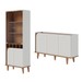 Sala de Estar Completa Boss 7 Portas 4 Prateleiras Off White/Freijó - Pnr Móveis