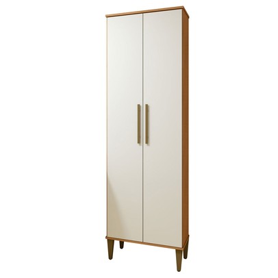 Armário Multiuso Recife 2 Portas 5 Prateleiras Nature/Off White - Kaiki Móveis