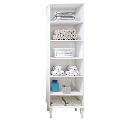 Armário Multiuso Recife 2 Portas 5 Prateleiras Branco - Kaiki Móveis