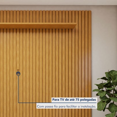 Rack com Painel para TV Até 75 Polegadas áustria Paris 3 Gavetas Naturalle/Off White - Mavaular